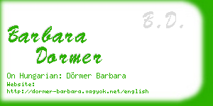 barbara dormer business card