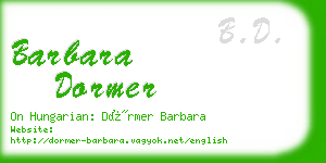 barbara dormer business card